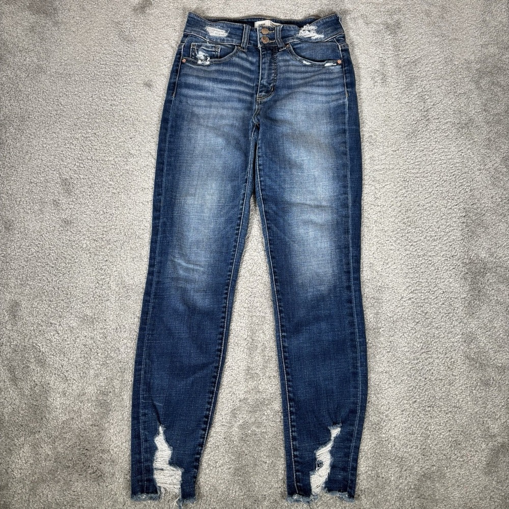 BKE Parker Jeans Womens 25x27 Universial Fit High Rise Ankle Skinny Blue Denim